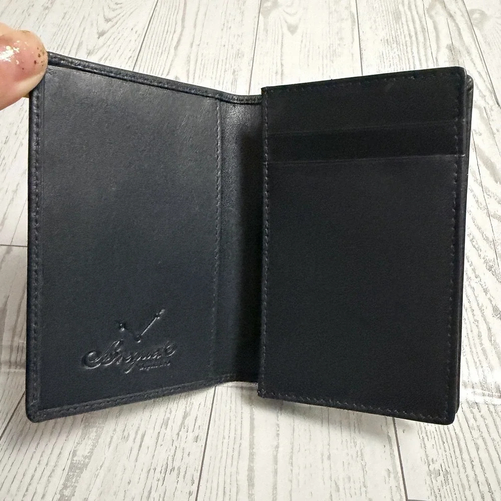 Breguet Folded Card Wallet Black Leather Bifold